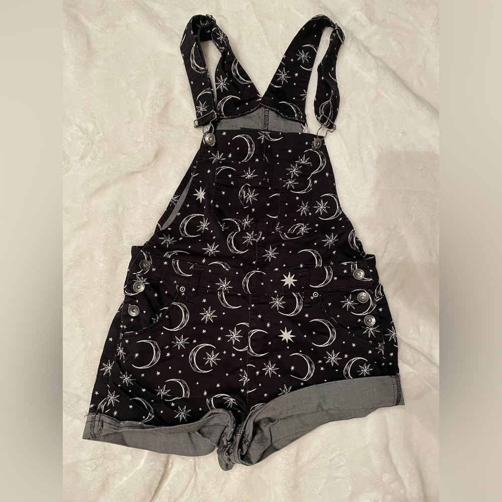Hot Topic Celestial Print Shortalls SZ Small